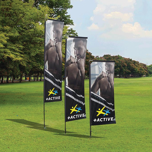 Customized cloth banner with high-impact graphics and durability.